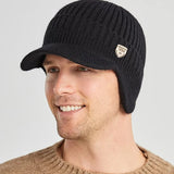Men Winter Knitted Hat Outdoor Cycling Ear Protection Warmth Peaked Cap