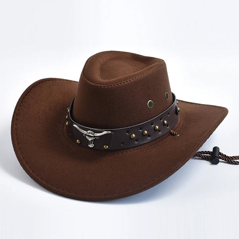 Western Cowboy Hats Vintage Big-edge Gentleman Cowgirl Jazz Hat