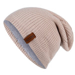 Warm Knitted Hat Fashion Solid Ski Bonnet Cap