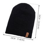 Warm Knitted Hat Fashion Solid Ski Bonnet Cap