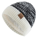 Unisex Two-Tone Warm Beanie Cap Casual Winter Knitted Hats