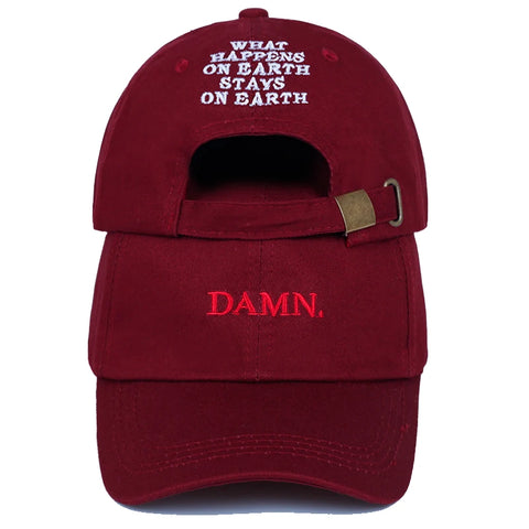Summer DAMN Hats Embroidered Earth Dad Hat Hip Hop Cap