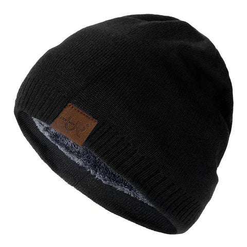 Unisex URGENTMAN Labal Winter Hats Solid Color Knitted Hats Beanie Cap