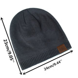 Unisex URGENTMAN Labal Winter Hats Solid Color Knitted Hats Beanie Cap