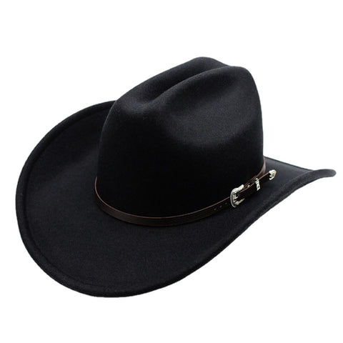 Cowboy Hat Leather Wide Brim Cloche Church Sombrero Hombre Caps