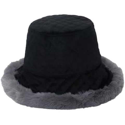 Women Plaid Warm Plush Fisherman Hat