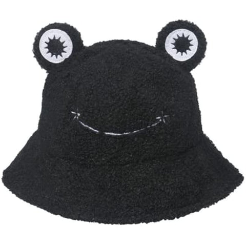 Cute Plush Frog Fisherman Hat Bucket Hat for Women