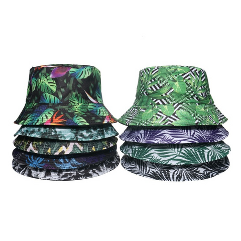 Beach Hat Tropical Style Print Fisherman Hat