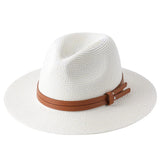 Panama Soft Shaped Straw Hat Summer Wide Brim Fedora Hat