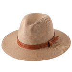 Panama Soft Shaped Straw Hat Summer Wide Brim Fedora Hat