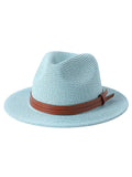 Panama Soft Shaped Straw Hat Summer Wide Brim Fedora Hat