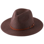 Panama Soft Shaped Straw Hat Summer Wide Brim Fedora Hat