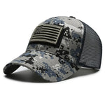 American Flag Camouflage Sticker Embroidered Baseball Cap