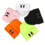 Big Eye Embroidery Elasticity Beanies Women's Cartoon Knitted Skull Caps