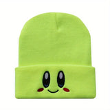 Casual Beanies Skullies KIRBYS Lovely Face Embroidery Knitted Hat