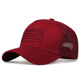 Fashion American Flag Embroidery Baseball Net Caps