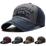 Men Baseball Cap Casual Distressed Washed Cotton Letter Embroidered Cap