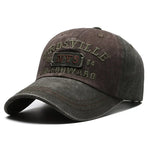 Men Baseball Cap Casual Distressed Washed Cotton Letter Embroidered Cap