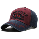 Men Baseball Cap Casual Distressed Washed Cotton Letter Embroidered Cap