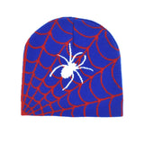 Gothic Spider Web Jacquard Beanie Y2K Unisex Skull for Women Men's Hip Knit Hat