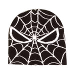 Gothic Spider Web Jacquard Beanie Y2K Unisex Skull for Women Men's Hip Knit Hat