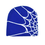 Gothic Spider Web Jacquard Beanie Y2K Unisex Skull for Women Men's Hip Knit Hat