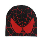 Gothic Spider Web Jacquard Beanie Y2K Unisex Skull for Women Men's Hip Knit Hat