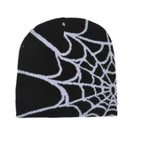 Gothic Spider Web Jacquard Beanie Y2K Unisex Skull for Women Men's Hip Knit Hat