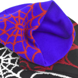 Gothic Spider Web Jacquard Beanie Y2K Unisex Skull for Women Men's Hip Knit Hat