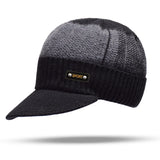 Men Winter Knitted Hat Outdoor Cycling Ear Protection Warmth Peaked Cap