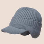 Men Winter Knitted Hat Outdoor Cycling Ear Protection Warmth Peaked Cap