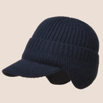 Men Winter Knitted Hat Outdoor Cycling Ear Protection Warmth Peaked Cap