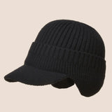 Men Winter Knitted Hat Outdoor Cycling Ear Protection Warmth Peaked Cap