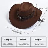 Western Cowboy Hats Vintage Big-edge Gentleman Cowgirl Jazz Hat