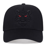 Cotton Black Tiger Embroidery Baseball Cap