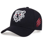 Cotton Black Tiger Embroidery Baseball Cap