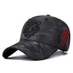 Cotton Black Tiger Embroidery Baseball Cap