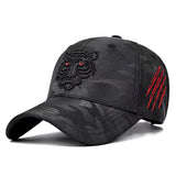 Cotton Black Tiger Embroidery Baseball Cap