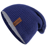 Warm Knitted Hat Fashion Solid Ski Bonnet Cap