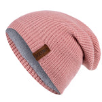 Warm Knitted Hat Fashion Solid Ski Bonnet Cap