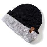 Warm Knitted Hat Fashion Solid Ski Bonnet Cap