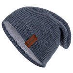 Warm Knitted Hat Fashion Solid Ski Bonnet Cap