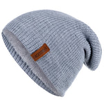 Warm Knitted Hat Fashion Solid Ski Bonnet Cap