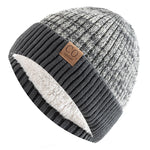 Unisex Two-Tone Warm Beanie Cap Casual Winter Knitted Hats