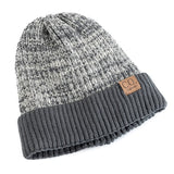 Unisex Two-Tone Warm Beanie Cap Casual Winter Knitted Hats