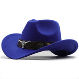 Wome Men Black Wool Chapeu Western Cowboy Hat