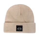 Parent-child Winter Knitted Hat Warm Skullcap Smile Patch Beanie