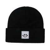 Parent-child Winter Knitted Hat Warm Skullcap Smile Patch Beanie