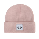 Parent-child Winter Knitted Hat Warm Skullcap Smile Patch Beanie