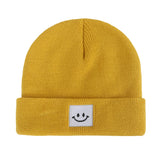 Parent-child Winter Knitted Hat Warm Skullcap Smile Patch Beanie